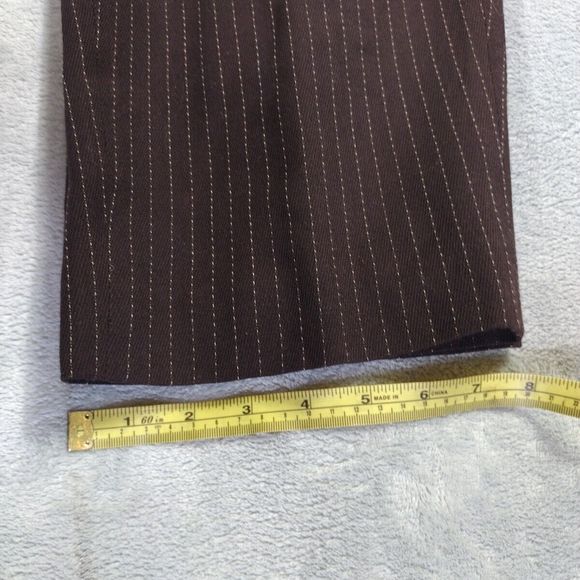 Striped Trousers Pants Women's Career Halter Brown Cream Size 12 Pant - Picture 14 of 14